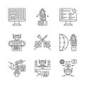 RPA linear icons set