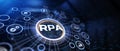 RPA Robotic process automation innovation business technology artificial intelligence Royalty Free Stock Photo