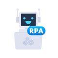 RPA Robotic process automation innovation. Robots and ai. Artificial Intelligence. Chat bot. Vector stock illustration Royalty Free Stock Photo