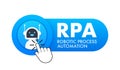 RPA Robotic process automation innovation. Robots and ai. Artificial Intelligence. Chat bot. Vector stock illustration Royalty Free Stock Photo