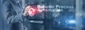 RPA Robotic Process Automation. Technology concept on virtual screen. Ai algorithm analyze Business. Royalty Free Stock Photo