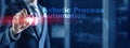 RPA Robotic Process Automation. Technology concept on virtual screen. Ai algorithm analyze Business. Royalty Free Stock Photo