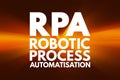 RPA - Robotic Process Automatisation acronym, technology concept background Royalty Free Stock Photo