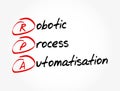 RPA - Robotic Process Automatisation acronym, technology concept background Royalty Free Stock Photo