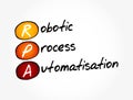 RPA - Robotic Process Automatisation acronym, technology concept background Royalty Free Stock Photo