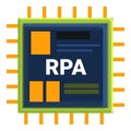 Rpa software operating with automation process algorithm on chip Royalty Free Stock Photo