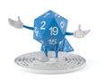 RPG dice character inside maze Royalty Free Stock Photo