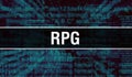 RPG with Digital java code text. RPG and Computer software coding vector concept. Programming coding script java, digital program Royalty Free Stock Photo