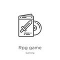 rpg game icon vector from gaming collection. Thin line rpg game outline icon vector illustration. Outline, thin line rpg game icon