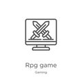 rpg game icon vector from gaming collection. Thin line rpg game outline icon vector illustration. Outline, thin line rpg game icon