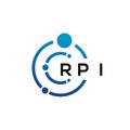 RPI letter technology logo design on white background. RPI creative initials letter IT logo concept. RPI letter design Royalty Free Stock Photo