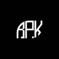 RPK letter logo design on black background. RPK creative initials letter logo concept. RPK letter design Royalty Free Stock Photo