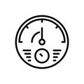 Black line icon for Rpm, odometers and tachometer Royalty Free Stock Photo
