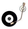 45rpm Record And Arm On White