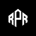 RPR letter logo design with polygon shape. RPR polygon and cube shape logo design. RPR hexagon vector logo template white and Royalty Free Stock Photo