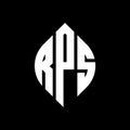 RPS circle letter logo design with circle and ellipse shape. RPS ellipse letters with typographic style. The three initials form a Royalty Free Stock Photo