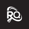 RQ letter logo design on black background.RQ creative initials letter logo concept.RQ letter design