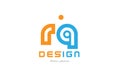 rq r q orange blue alphabet letter logo combination