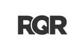 RQR logo design template with strong and modern bold text. Initial based vector logotype featuring simple and minimal typography. Royalty Free Stock Photo