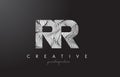 RR R Letter Logo with Zebra Lines Texture Design Vector.