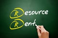 RR - Resource Rent acronym, business concept background