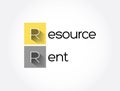 RR - Resource Rent acronym, business concept background