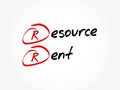 RR - Resource Rent acronym, business concept background