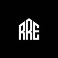 RRE letter logo design on BLACK background. RRE creative initials letter logo concept. RRE letter design.RRE letter logo design on Royalty Free Stock Photo