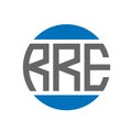 RRE letter logo design on white background. RRE creative initials circle logo concept. RRE letter design Royalty Free Stock Photo