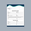 Modern School Registration Form Template Design A4 Printable Royalty Free Stock Photo
