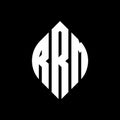 RRM circle letter logo design with circle and ellipse shape. RRM ellipse letters with typographic style. The three initials form a Royalty Free Stock Photo