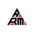 RRM triangle letter logo design with triangle shape. RRM triangle logo design monogram. RRM triangle vector logo template with red Royalty Free Stock Photo