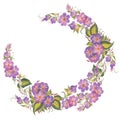 Floral round frame