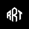 RRT letter logo design with polygon shape. RRT polygon and cube shape logo design. RRT hexagon vector logo template white and Royalty Free Stock Photo