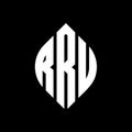 RRU circle letter logo design with circle and ellipse shape. RRU ellipse letters with typographic style. The three initials form a Royalty Free Stock Photo