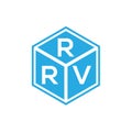 RRV letter logo design on black background. RRV creative initials letter logo concept. RRV letter design Royalty Free Stock Photo