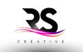 RS Logo Letter Design Icon. RS Letters with Colorful Creative Swoosh Lines