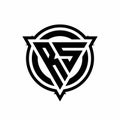 RS logo with triangle shape and circle with outline rounded design template Royalty Free Stock Photo