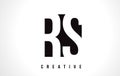 RS R S White Letter Logo Design with Black Square.