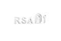RSA concept white background 3d Royalty Free Stock Photo