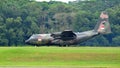 RSAF C-130 military transport plane landing Royalty Free Stock Photo