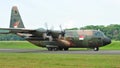 RSAF C-130 military transport plane taxiing