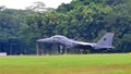 RSAF F-15SG Strike Eagle landing Royalty Free Stock Photo