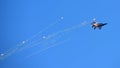 RSAF F-15SG figher jet performing aerobatics at Singapore Airshow Royalty Free Stock Photo