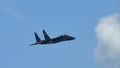 RSAF F-15SG figher jet performing aerobatics at Singapore Airshow Royalty Free Stock Photo