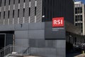 RSI Radiotelevisione Svizzera Italiana Logo at the building in Comano