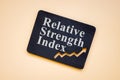 RSI Relative Strength Index words on the plate. Royalty Free Stock Photo