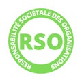 RSO social responsibility of organizations symbol icon in French language