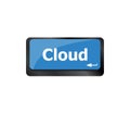 Computer keyboard key with cloud computing button Royalty Free Stock Photo