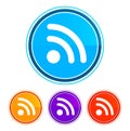 RSS Feed icon flat design round buttons set illustration design Royalty Free Stock Photo